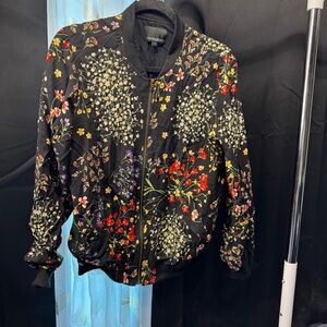 Cynthia Rowley Multicolor Floral Bomber Jacket